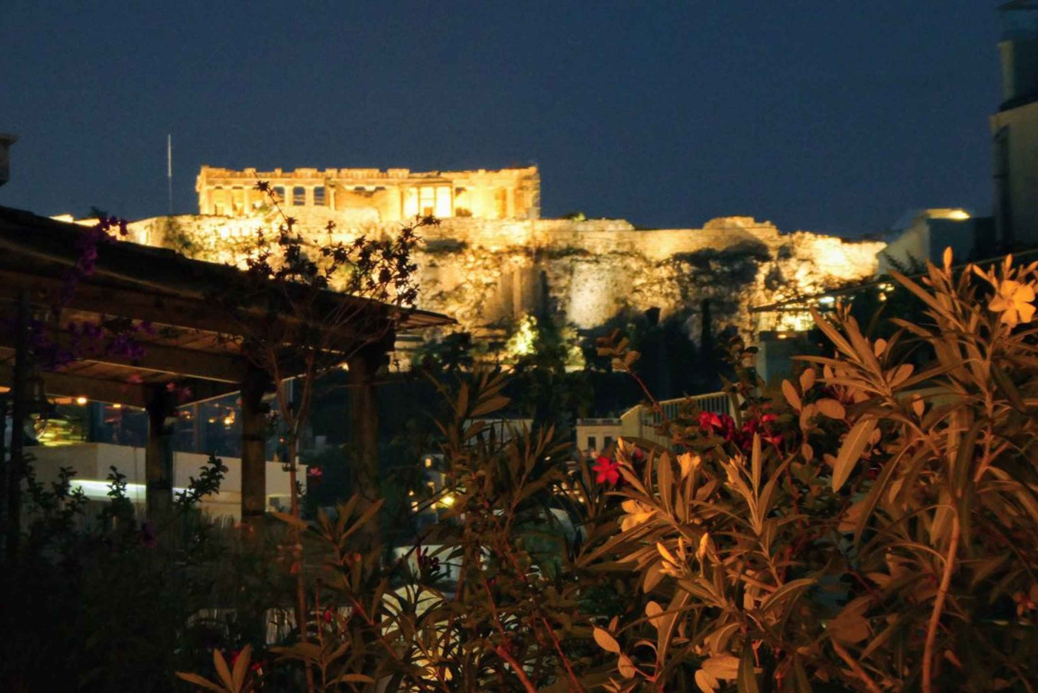 Athen: 7-retters middag og vinparing med utsikt over Akropolis