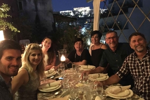 Athen: 7-retters middag og vinparing med utsikt over Akropolis