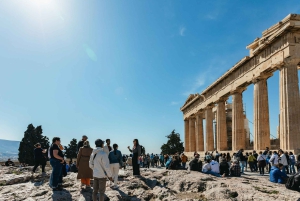 Ateny: wycieczka o zachodzie słońca na Akropol z opcjonalnym wstępem bez kolejki
