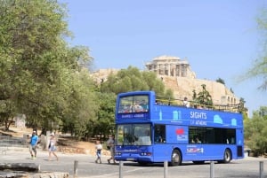Atenas: autobús turístico azul y Museo de la Acrópolis