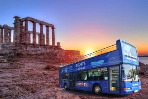 Athens: Blue Hop-on-Hop-off Bus and Cape Sounion Sunset Tour