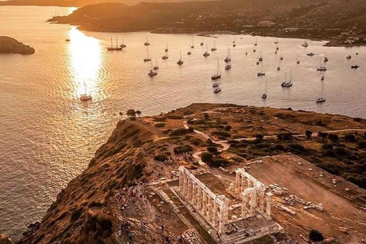 Atene: Capo Sounion e il Tempio di Poseidone: tour al tramonto e audio