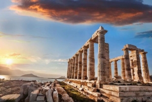 Atene: Capo Sounion e il Tempio di Poseidone: tour al tramonto e audio