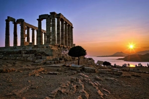 Atene: Capo Sounion e il Tempio di Poseidone: tour al tramonto e audio