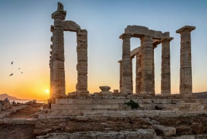 Atene: Capo Sounion e il Tempio di Poseidone: tour al tramonto e audio