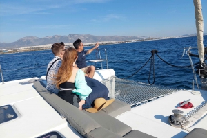 Atenas: Crucero en Catamarán con Comida Ligera y Vino
