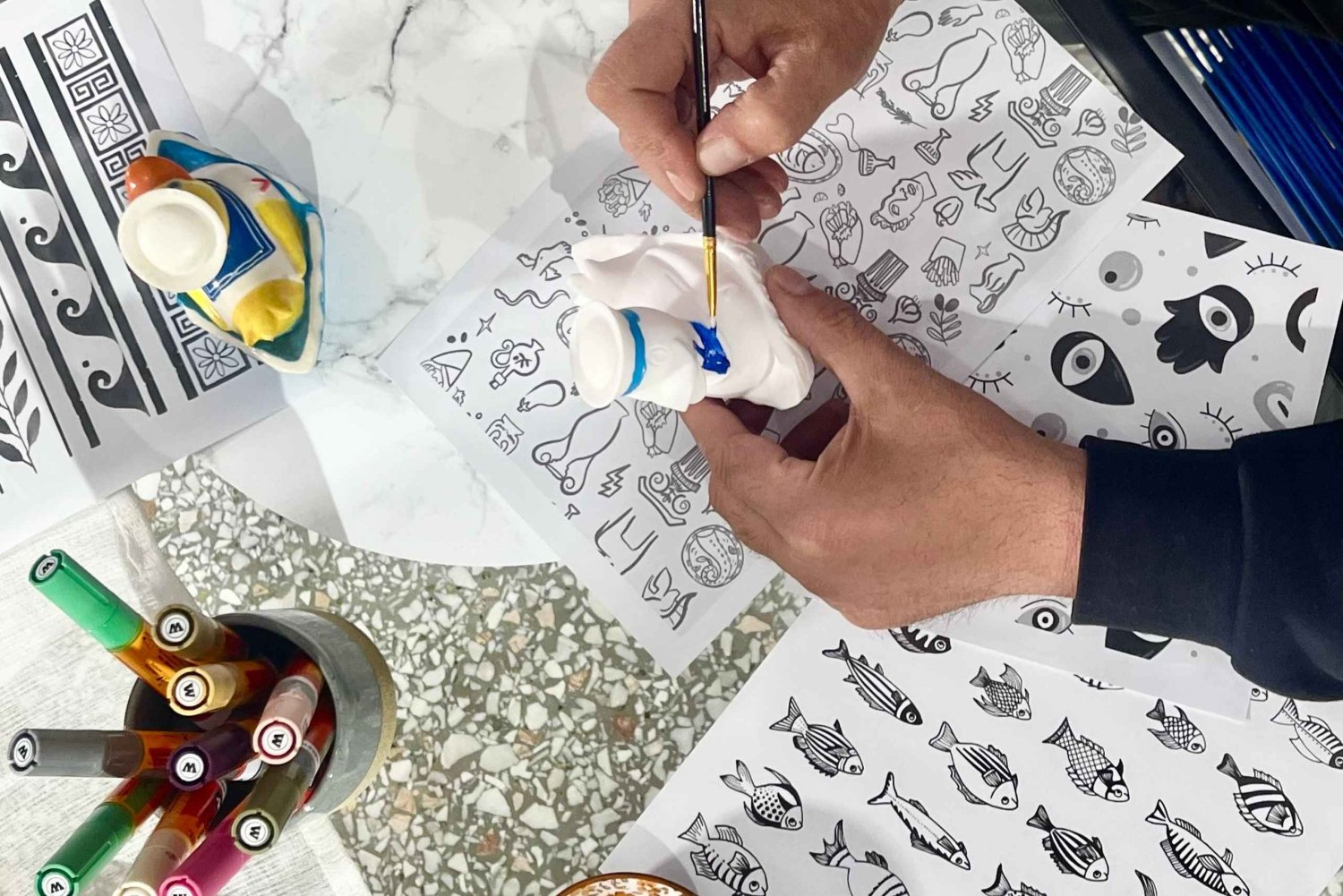 Athènes : atelier de peinture de canards avec un artiste local