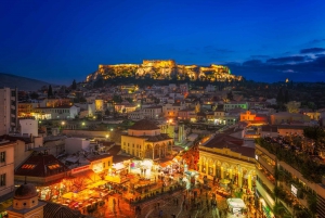 Atenas: Tour gastronómico nocturno a pie