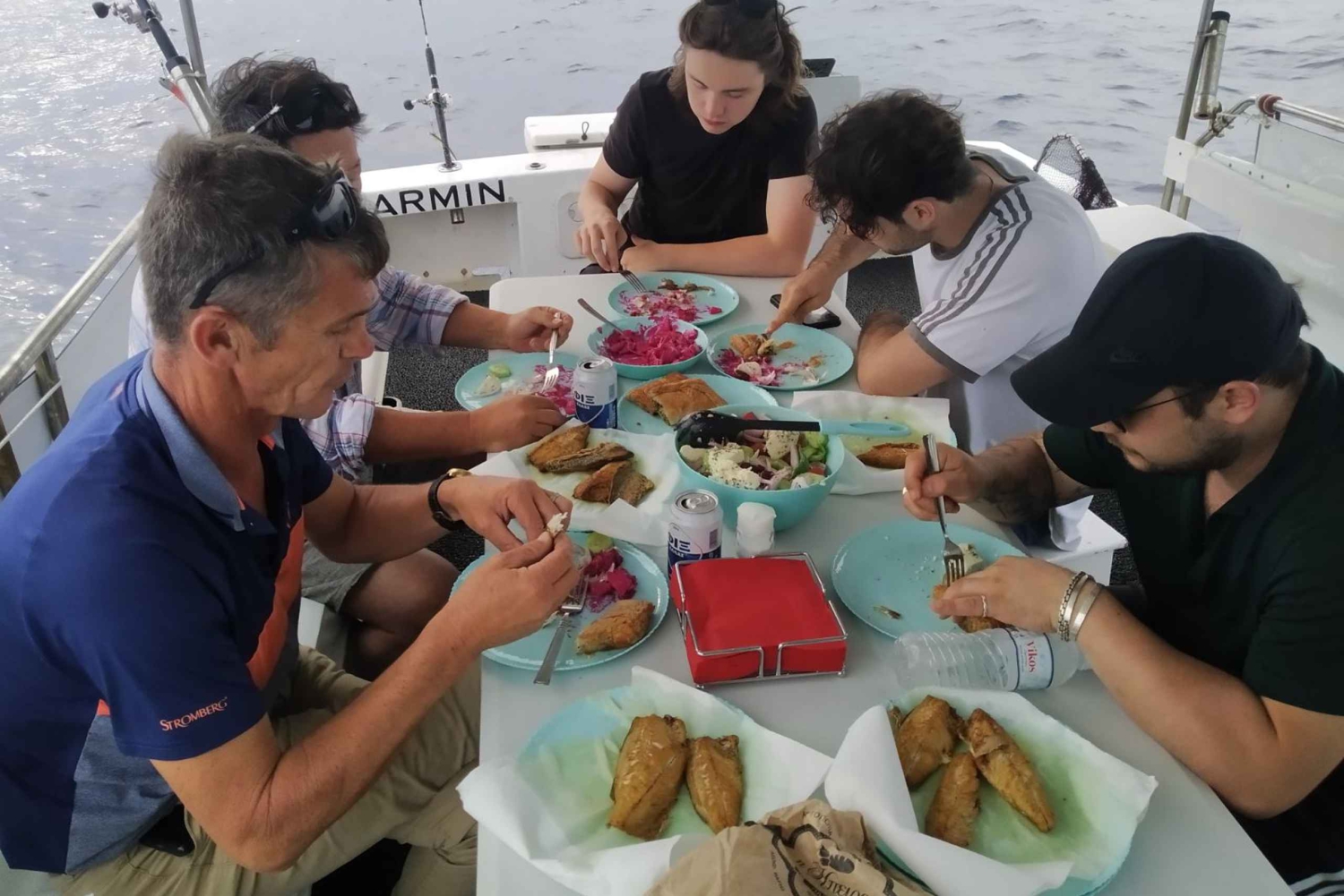 Athens: Fishing Trip Experience on a Boat with Seafood Meal