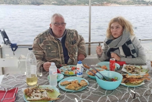 Athens: Fishing Trip Experience on a Boat with Seafood Meal