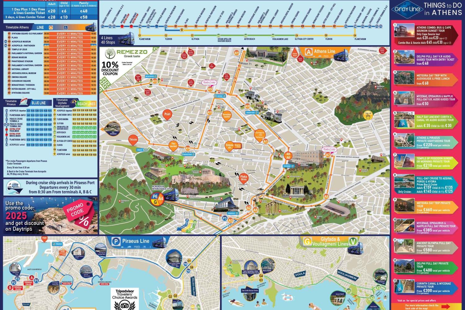 アテネホップオン・ホップオフ・バスとアクロポリス博物館チケット