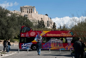 Aten: Hop-on Hop-off-buss med Akropolis-biljett & 2 audios
