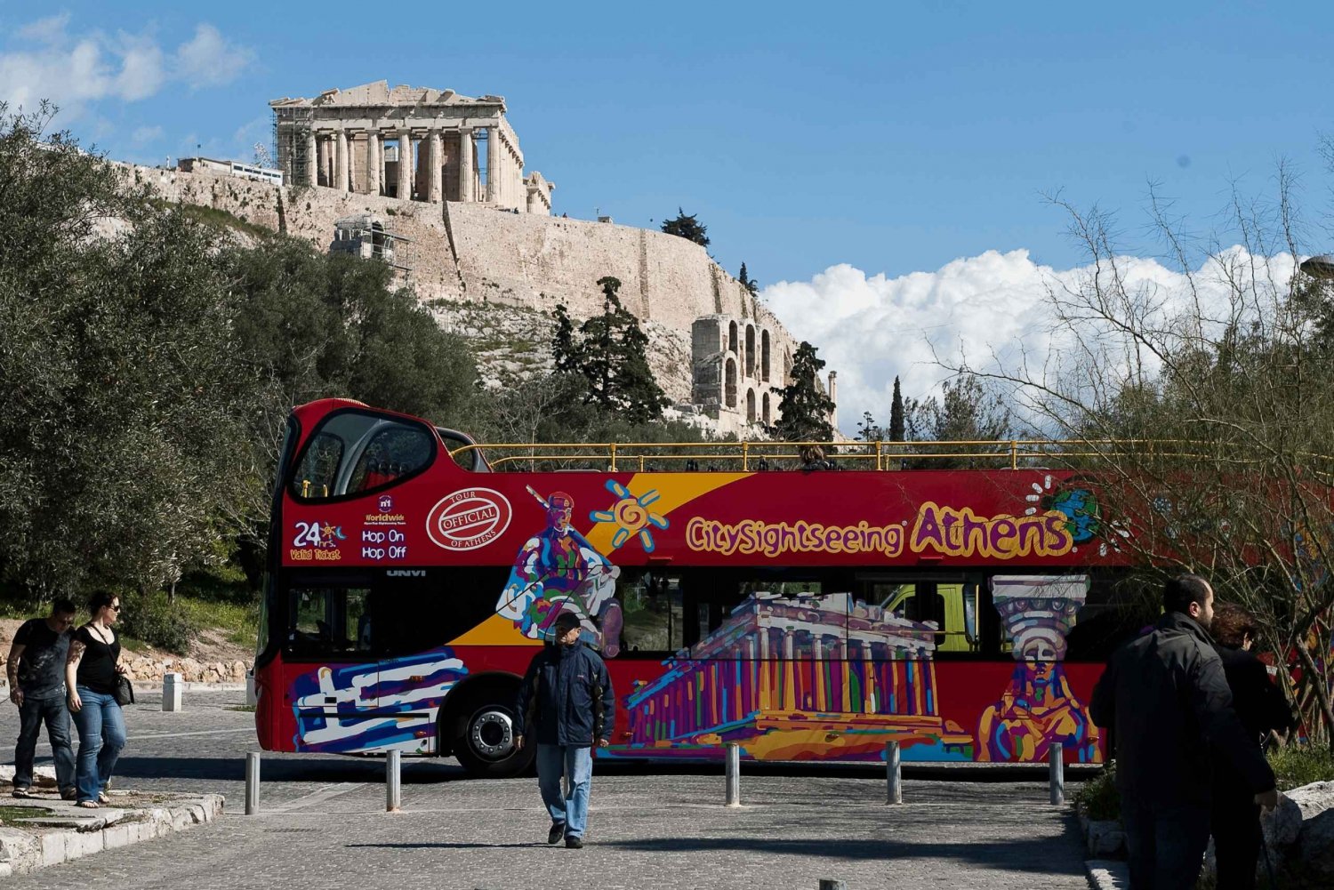 Ateny: Autobus hop-on hop-off z biletem na Akropol i 2 audio