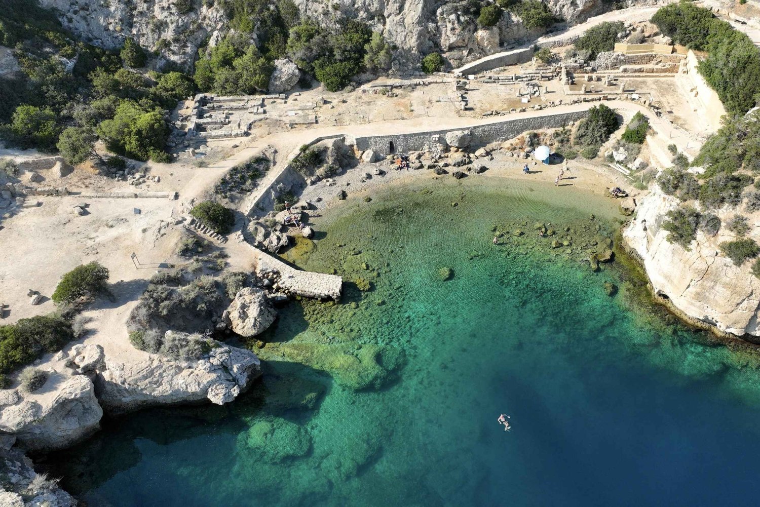 Athènes : Lac Vouliagmeni Corinthia, coucher de soleil et baignade dans l'Héraion