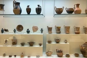 アテネマラソン湖、博物館、シャイニアス・ビーチ日帰りツアー