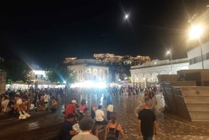 Tour panoramico notturno di Atene in autobus a due piani scoperto