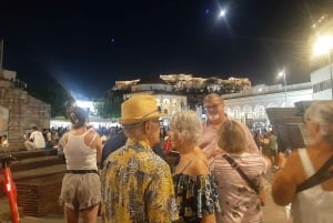 Tour panoramico notturno di Atene in autobus a due piani scoperto