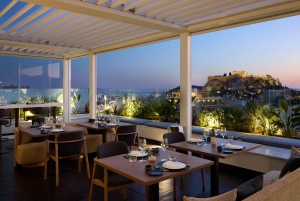 Athen: Fin middag på taket på Whispers Restaurant