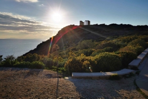 Athen: Sounio-Tempel des Poseidon Sonnenuntergang an der Athener Riviera