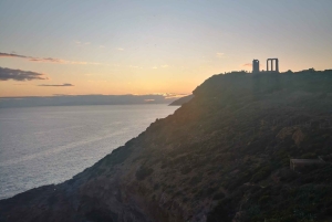 Athen: Sounio-Tempel des Poseidon Sonnenuntergang an der Athener Riviera