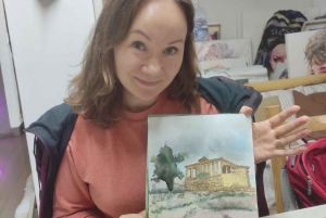 Athens: Watercolor Painting workshop with Acropolis