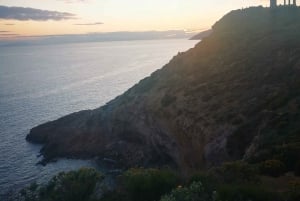 Athene: Sounio Tempel van Poseidon Zonsondergang Door Atheense Rivièra