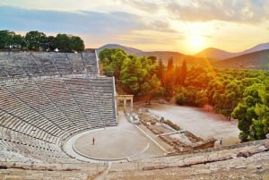 Théâtre antique d'Epidaure et plongée en apnée dans la ville engloutie