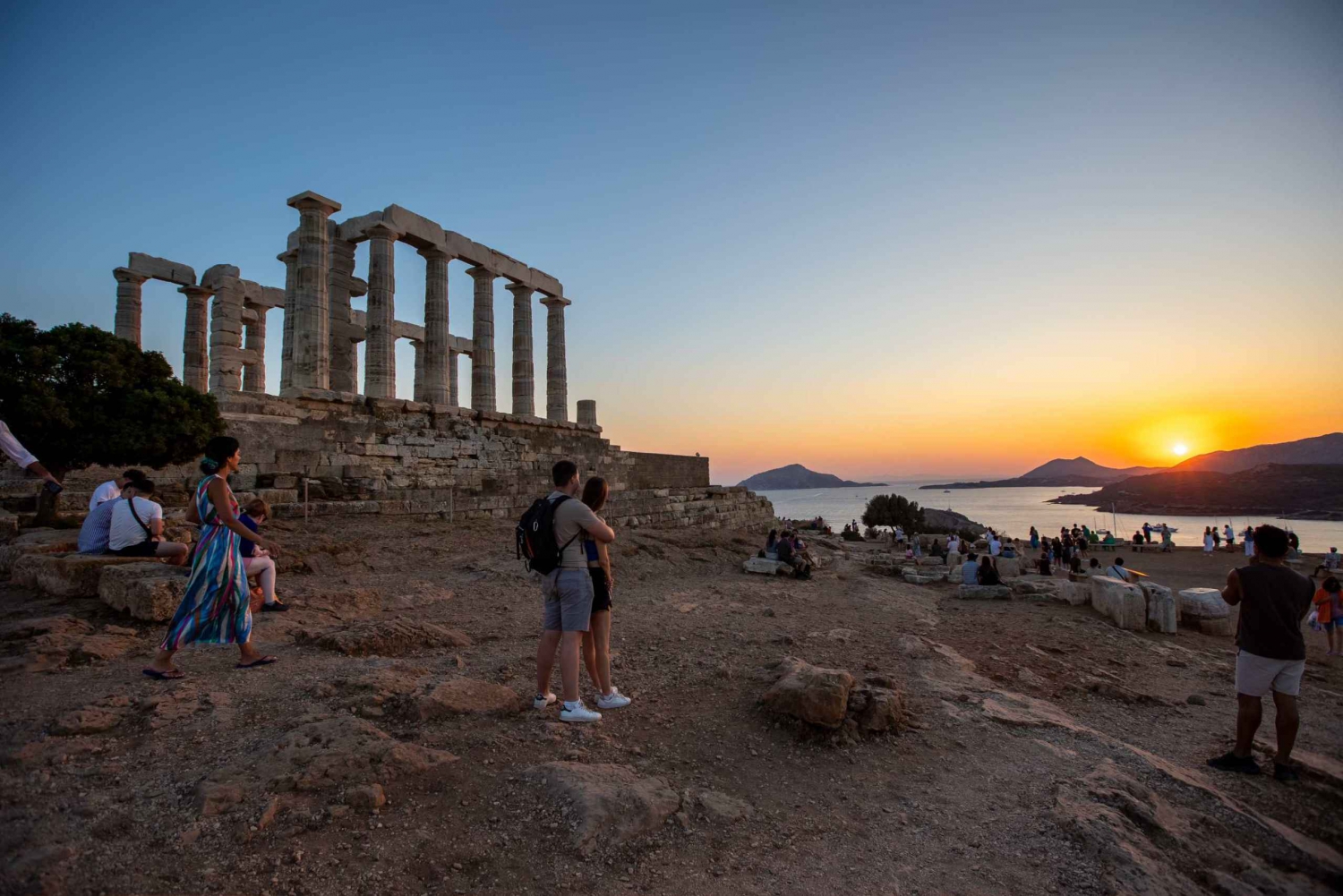 Au départ d'Athènes : Excursion au Cap Sounion au coucher du soleil