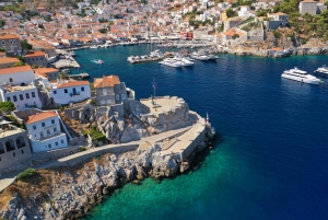 From Athens to Poros and Hydra Islands Private 8H Yacht Tour