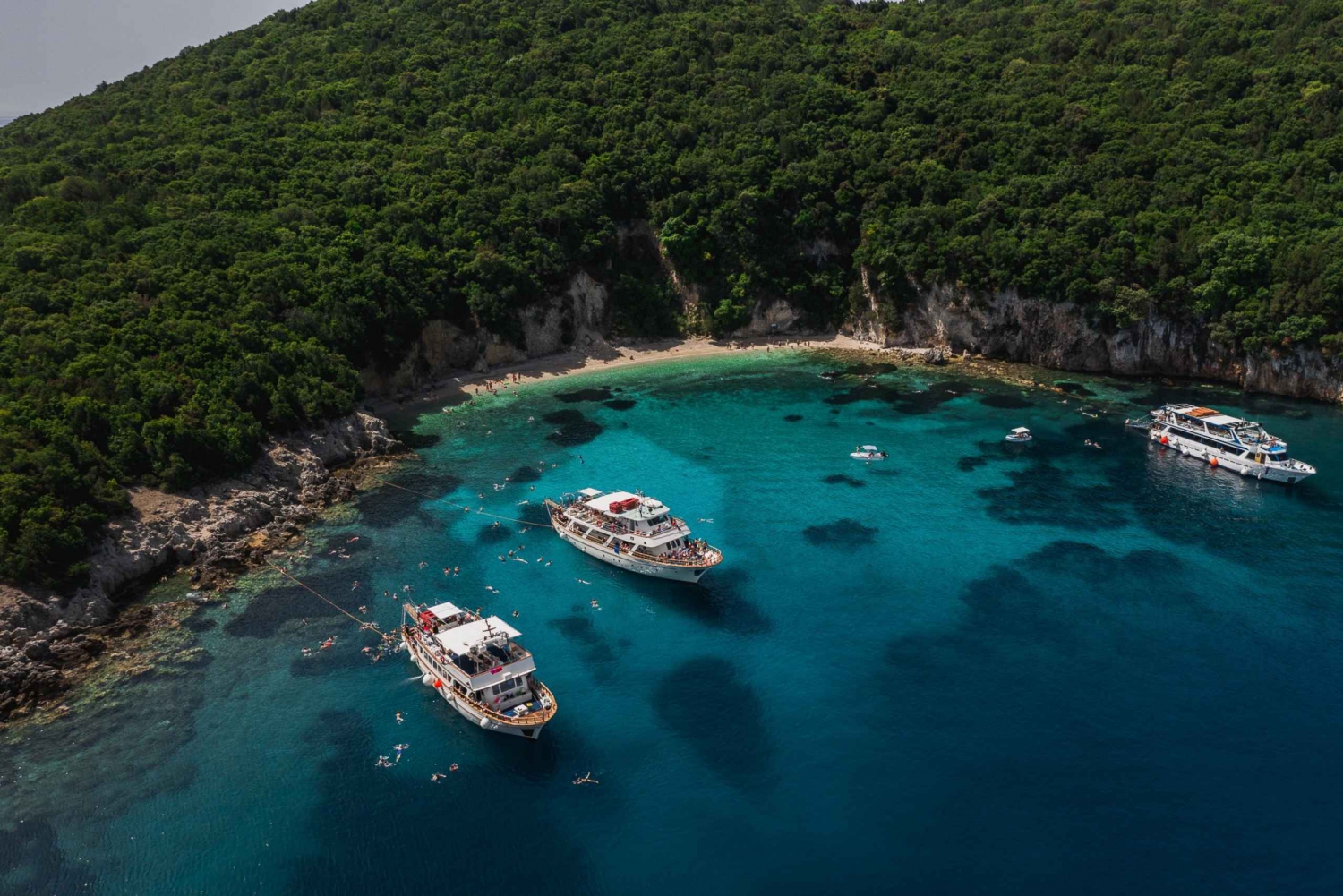 From Benitses/Lefkimmi: Blue Lagoon & Papanikolis Cruise