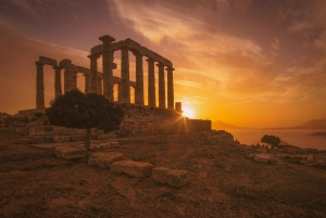 Tour di mezza giornata al tramonto a Capo Sounio con berlina