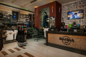 Hard Rock Cafe Ateena, jossa on lounas- tai päivällisvalikoima