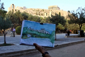 Udendørs tegnekursus i Athens gamle centrum