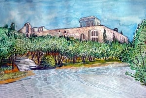 Udendørs tegnekursus i Athens gamle centrum