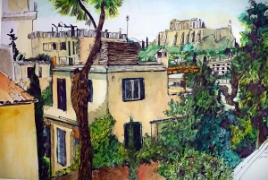 Udendørs tegnekursus i Athens gamle centrum