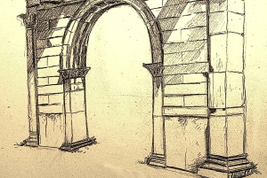 Clase de dibujo al aire libre en el centro histórico de Atenas