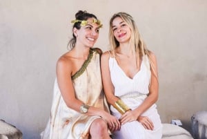 Private wine toga party with vintage photo shooting