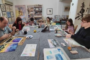 atelier de peinture de l'acropole/du paysage avec un artiste local