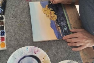 atelier de peinture de l'acropole/du paysage avec un artiste local