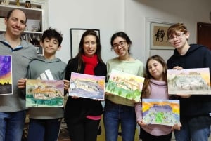 atelier de peinture de l'acropole/du paysage avec un artiste local