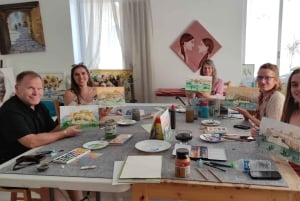 atelier de peinture de l'acropole/du paysage avec un artiste local