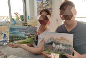 atelier de peinture de l'acropole/du paysage avec un artiste local