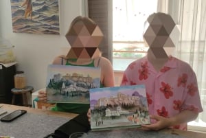 atelier de peinture de l'acropole/du paysage avec un artiste local