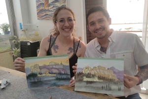 atelier de peinture de l'acropole/du paysage avec un artiste local