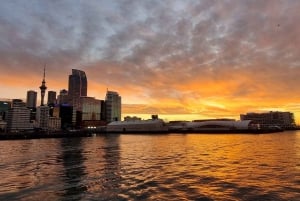 Passeio de barco ao pôr do sol no porto de Auckland