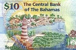 Bahamian currency comes in a range of colours and styles. 