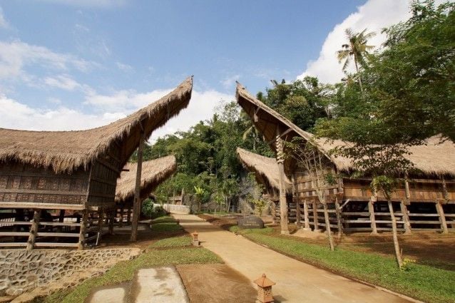 A Batak village scene in Taman Nusa