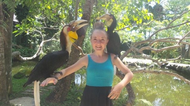 Lucy and friends at Bali Bird Park