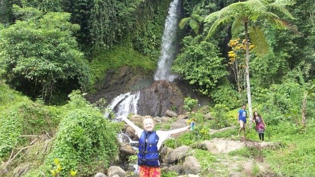 Bali waterfall - departure point for river rafting