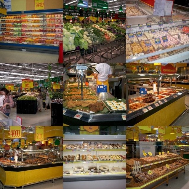 Busy Carrefour Supermarket -French bakery is a MUST visit